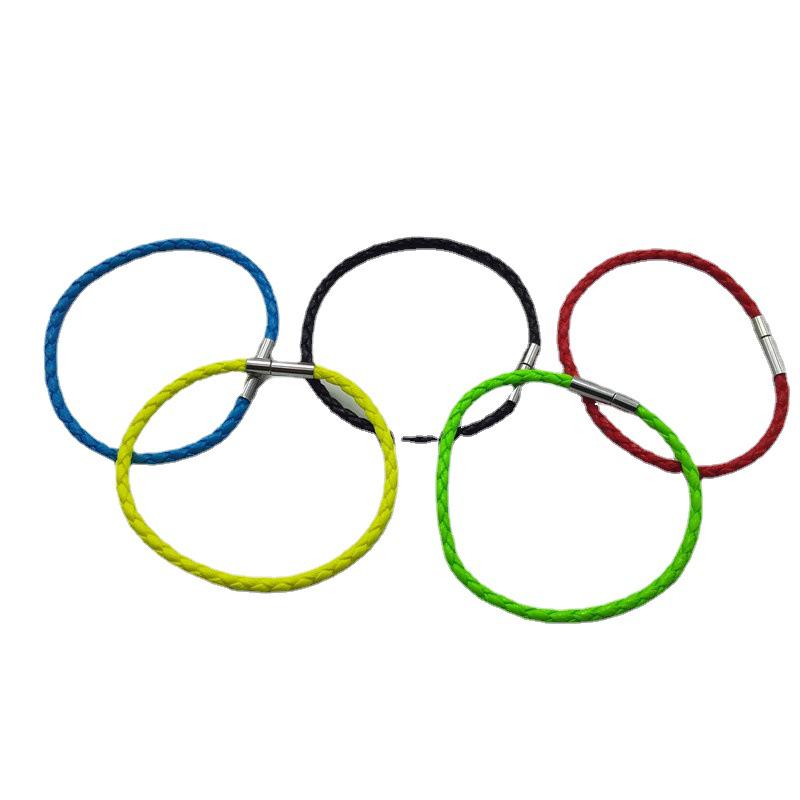 3MM Single Layer Braided Leather Couple Bracelet Gift