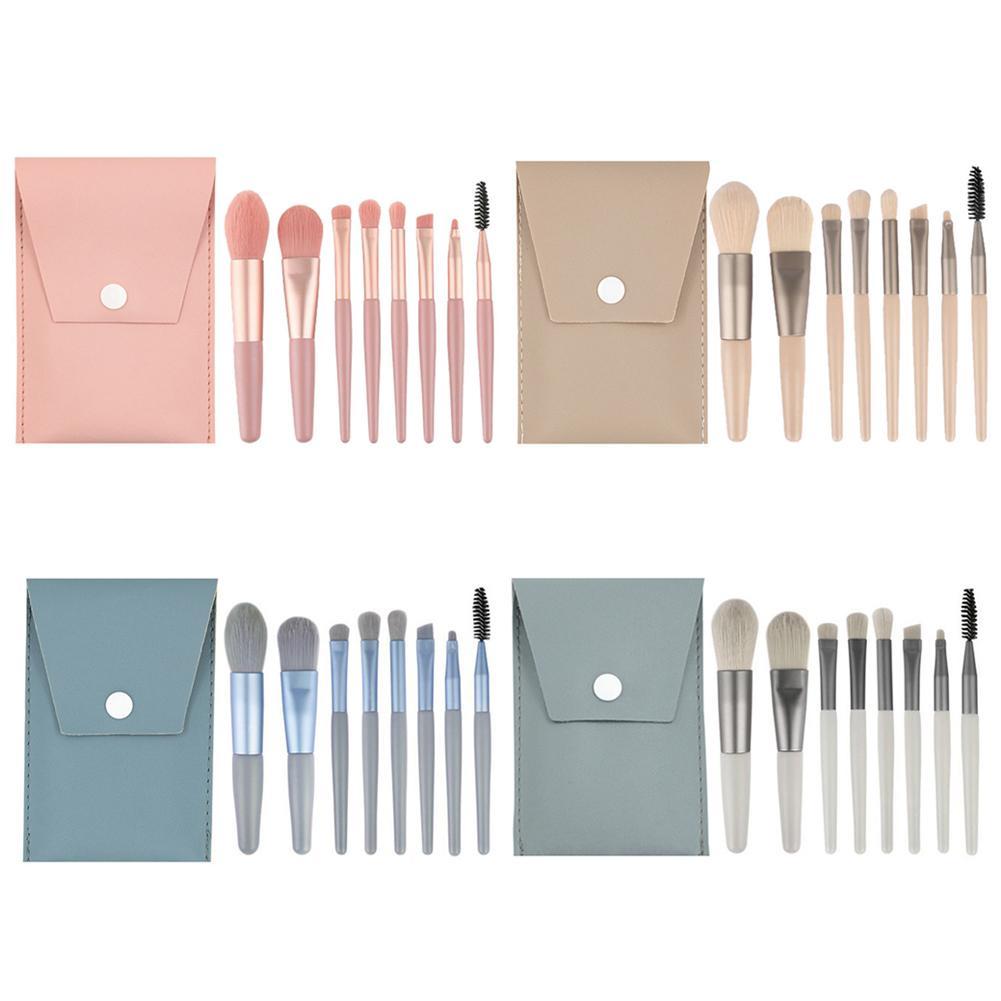 Mini-Pinsel, 8-teiliges Make-up-Tasche, tragbares Concealer-Puderpinsel-Set, weiches Fell-Make-up-Tool
