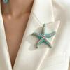Creative Enamel Starfish Brooch Lightweight No Fade Jewelry for Women Coat Lapel Pin Wedding Guest Wear Gift