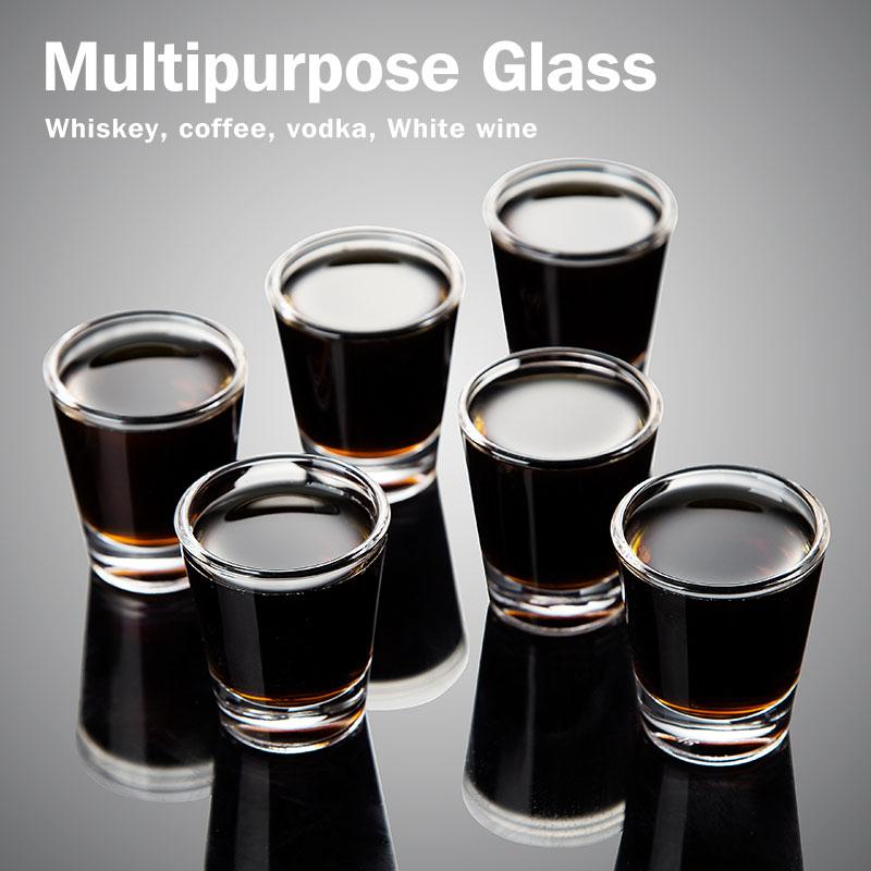 6 Pack 1.5 OZ Shot Glasses Set Crystal Shot Glasses Bulk Clear Cone Shot Glasses for Vodka Tequila Whiskey Liquor Beer Mugs Cup
