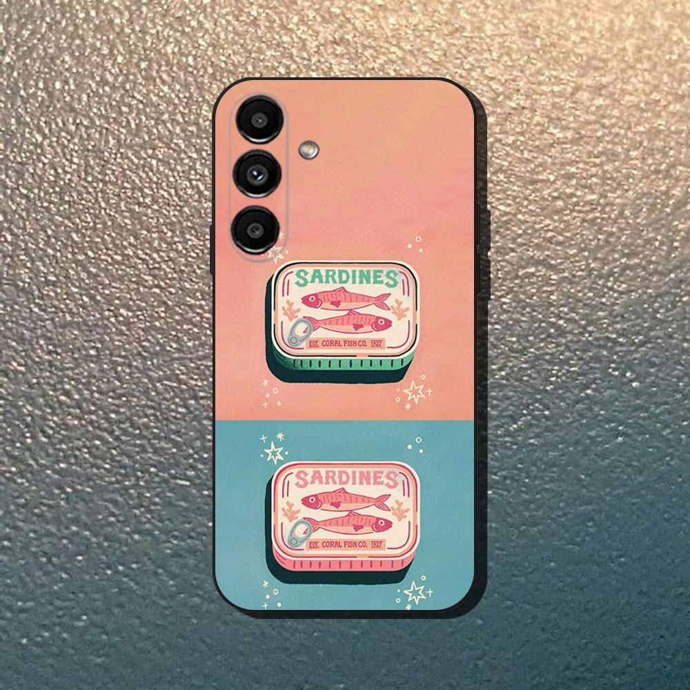 

Fish Funny Sardines Phone Case For Samsung Galaxy A13,A21s,A22,A31,A32,A52,A53,A71,A80,Soft Black Shell Samsung a52 a52S