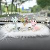 2Pcs Car Cute Deer Ornaments Car Center Console Decoration Dashboard Romance Gifts Auto Interior Accessories for Woman