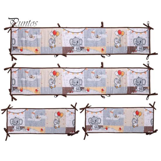 

4 шт./компл. дышащие накладки на бампер для детской кроватки, легко устанавливаемые, разборные, с принтом, устойчивые к выцветанию, коврики на бампер для детской кроватки M