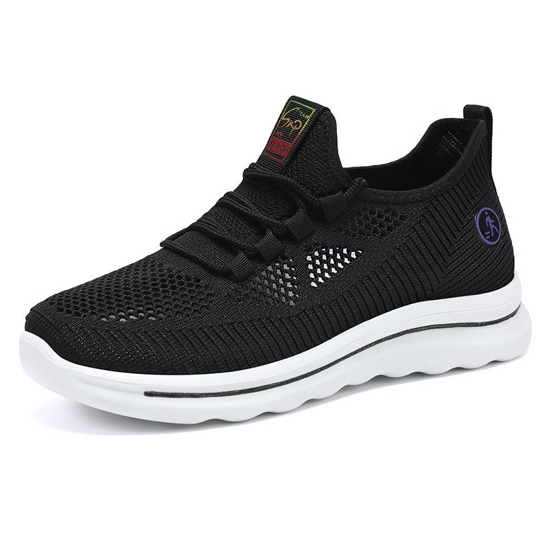 Shoes Men's 2025 New Trendy Shoes Soft-soled Running Shoes Flying Woven Air Cushion Men's Shoes Casual Sports Shoes Men's