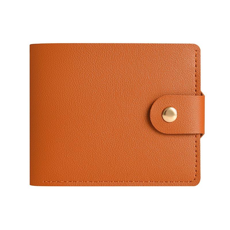 Wallet Women's Short Multifunctional Simple Thin Buckle Folding Wallet Men's Mini Small Change Bag Silver Bag Ticket Clip