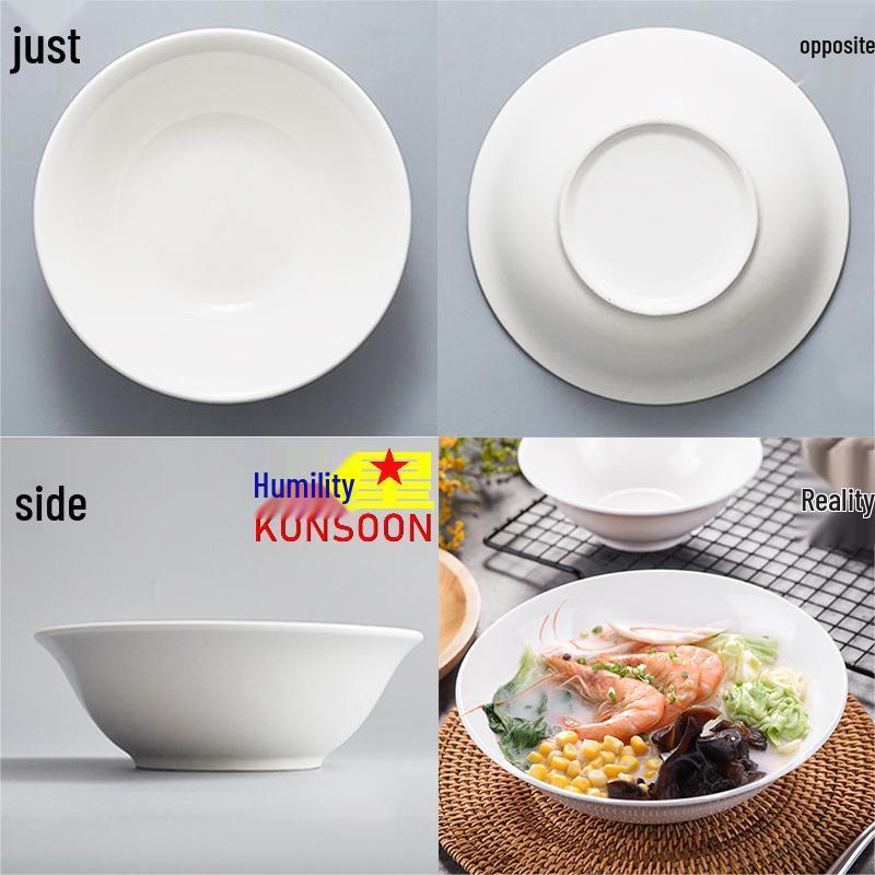 Qianxing Minimalist White Ceramic Soup & Noodle Bowl