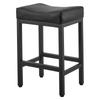 Bar Stool Set of 2, PU Leather Counter Height Stools, 62cm Barstool with Saddle-Seat and Metal Legs, Easy Assembly Backless Bar Chair, Island