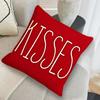 1pc French-Style Valentine's Day Decorative Throw Cover, Single-sided Printed Love-Themed Geometric Cushion Cases with Zip Closure, Polyester Covers