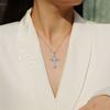 Necklace, Silver Moissanite Cross Men's and Women's Pendant Necklace