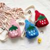 Strawberry Adorable Children Canvas Mini Purse Zipper Storage Activities Travel