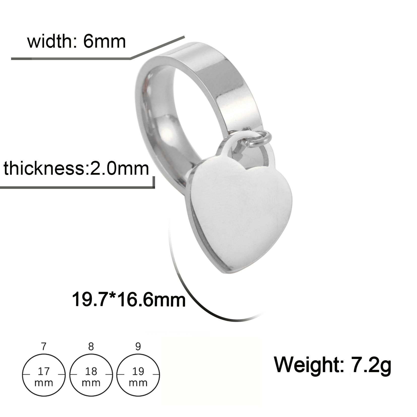 

Punk Women Stainless Steel Rings Custom Name Ring Personalized Engraved Love Heart Pendant Ring Geometry Jewelry Christmas Gifts 7