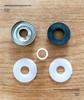 304 Stainless Steel Glass Clamp with Black Countersunk Gasket and White Sleeve for Stair and Balcony Guardrails
