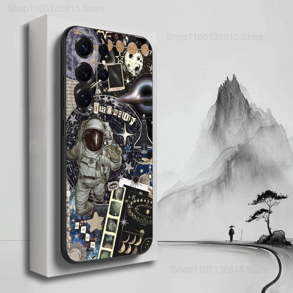 

Space Art Astronaut Case For Samsung S22,S25,Ultra,S24,S23,FE,S20,S10,Plus,S21,S9,Lite,Soft Silicone Black SamsungS21ULTRA