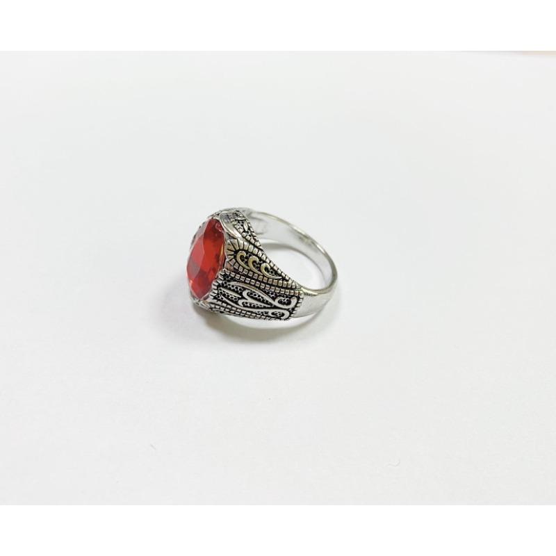 Accessories: Fashionable Personality Red Oval Turtle Face Men'S Copper Simple Men'S Ring