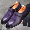 Fashion New Designer Men's Pointed Glossy Patent Leather Wedding Shoes Male Monk Strap Loafers Formal Dress Footwear Zapatos Hombre
