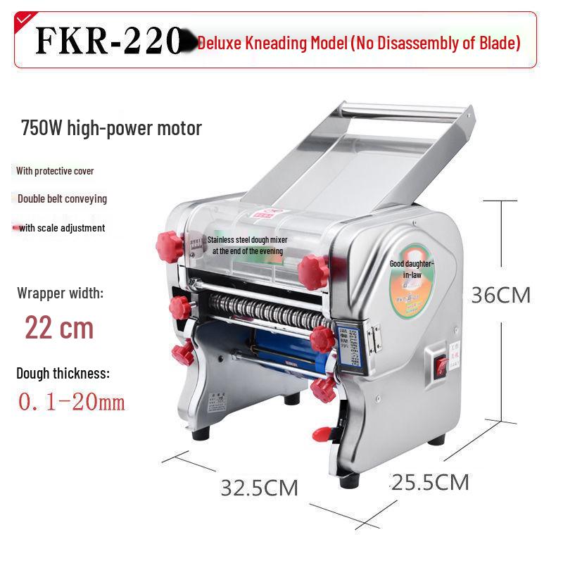 Junxi Electric Dough Roller: Stainless Steel Automatic Noodle Maker for Home and Commercial Use
