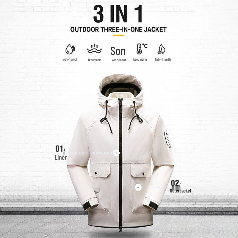 ROMON Men's 3-in-1 Outdoor Windproof Jacket