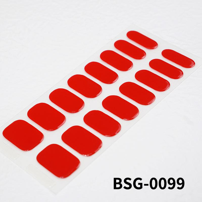Nail Sticker Waterproof Lasting Stereoscopic Light Therapy Semi-curing Solid Color Japan and South Korea Gel Nail Sticker Nail Jewelry