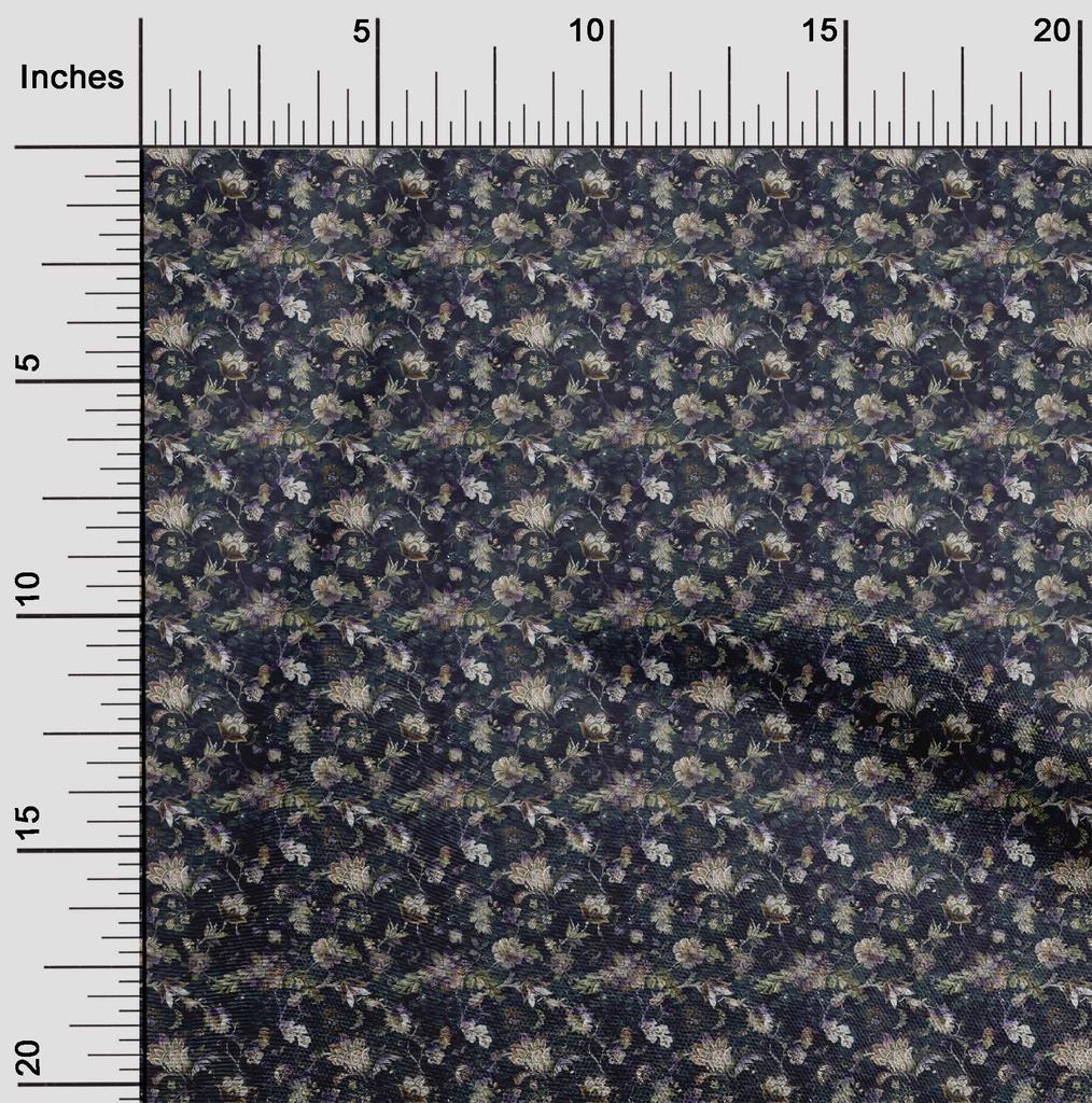 oneOone Cotton Flex Dark Blue Fabric Batik Sewing Fabric By The Yard Printed Diy Clothing Sewing Supplies 40 Inch