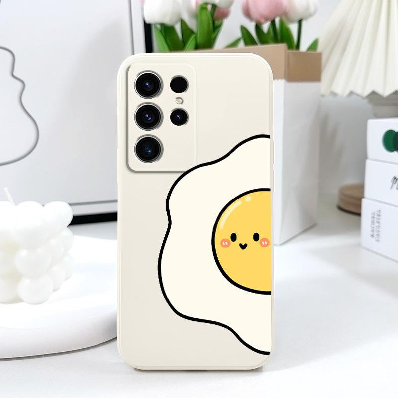 Tomato And Egg Phone Case For Samsung Galaxy S25 S24 S23 S22 S21 S20 S10 S10E Ultra Plus FE Note 20 Ultra Plus Cover