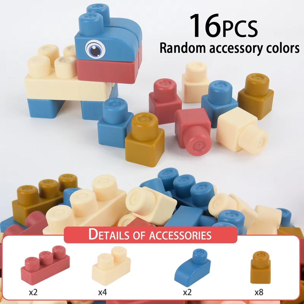 New Upgraded Early Education Puzzle Assembly Toy, Chewable And Boiled Large Soft Rubber Building Block, DIY Large Size Toy, Than