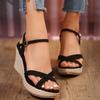 Summer Shoes for Women Buckles Womens Wedge Shoes Open Toe Non Slip High Heels Fashion Platform Women Sandals 2025 New Zapatos
