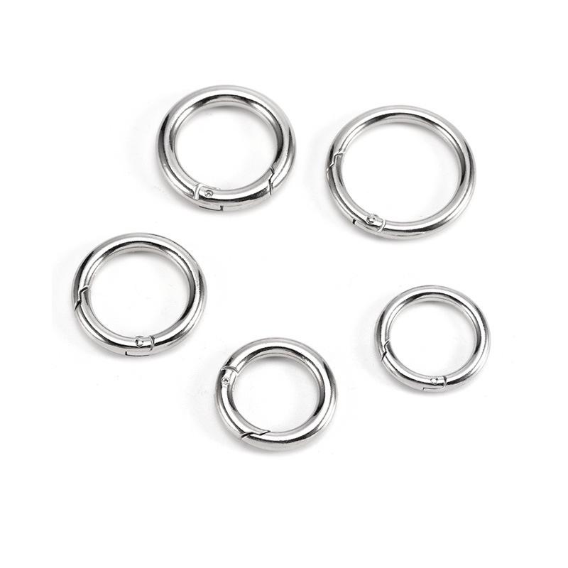 Electroplated Zinc Alloy O-Ring Spring Buckle for Handbags, Jewelry, and Keyrings