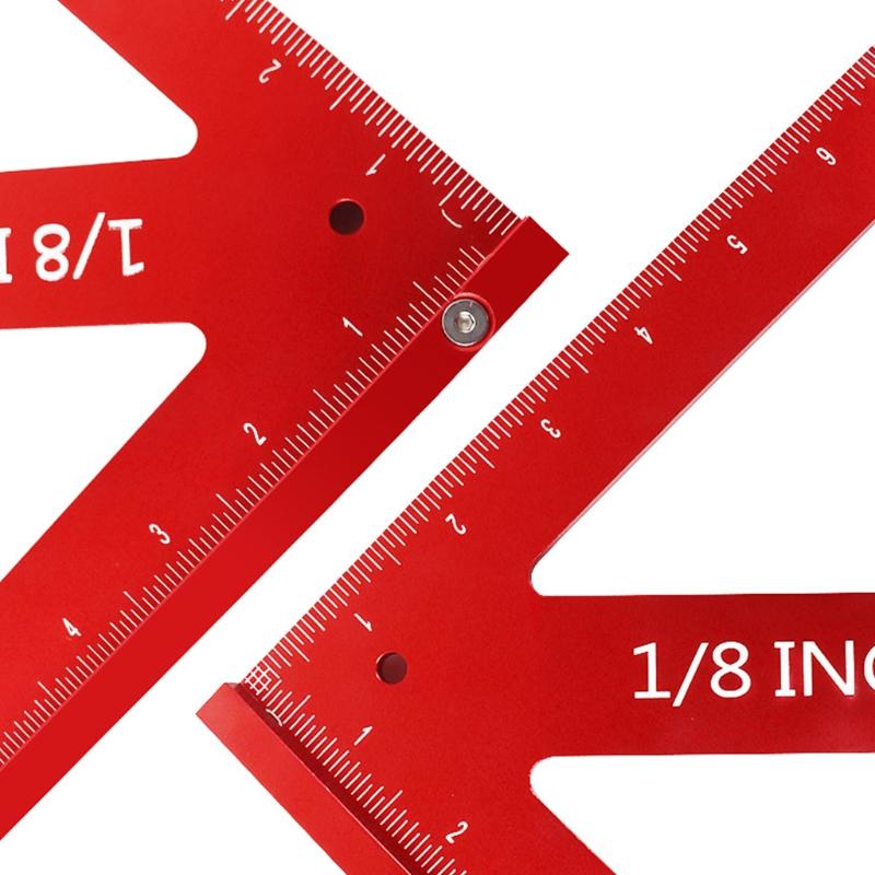 Triangular Angle Ruler Large 16Inch 45/90 Degrees Durable Aluminum Alloy Easy-read Layout Gauge Woodworking Measure Tool