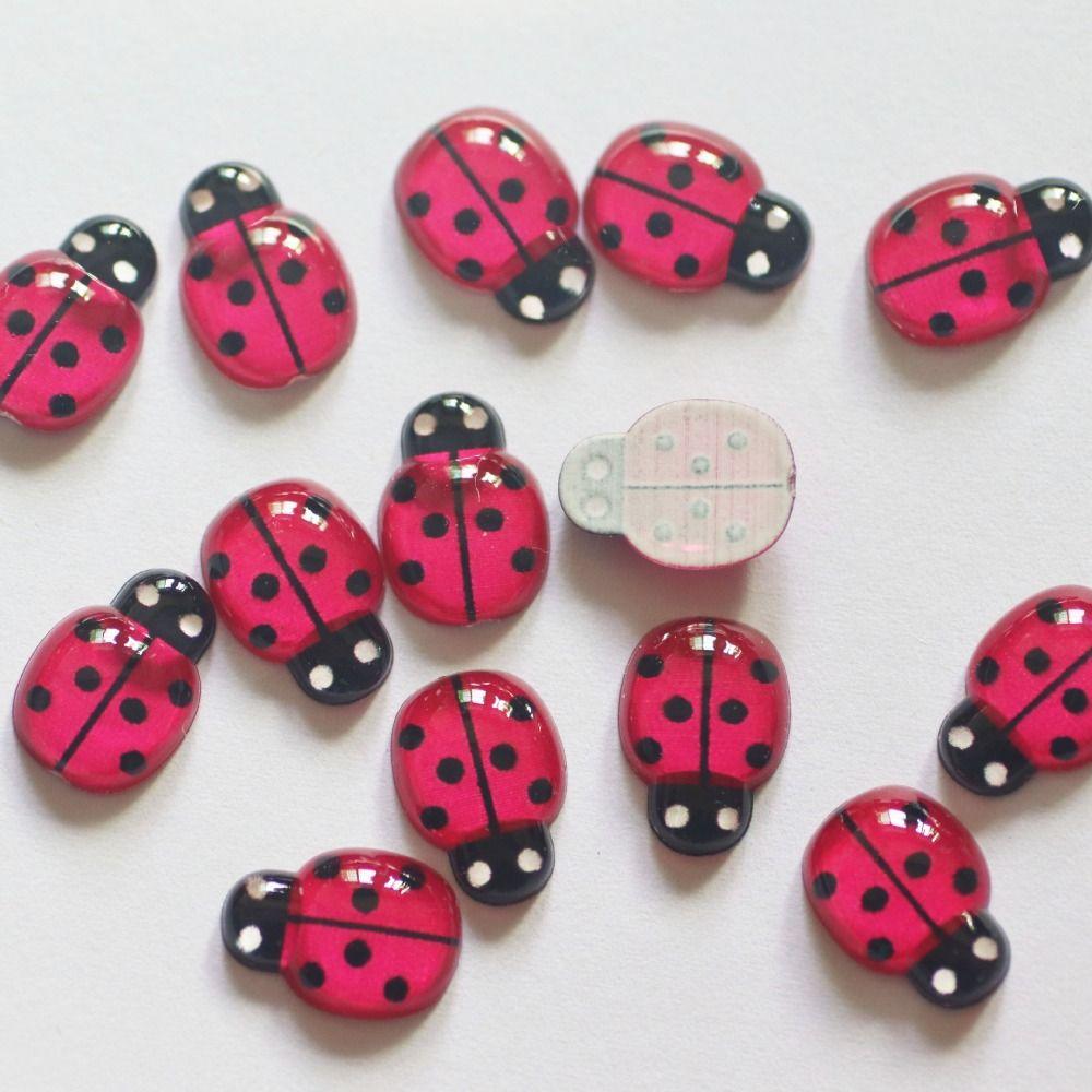 50PCS Resin Beetle Flatback Cabochon Figurines  Mobile Phone Shell Decor