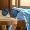 Mens Retro Large Frame Square Sunglasses Fashionable Durable for Travel Outdoor Leisure Wear