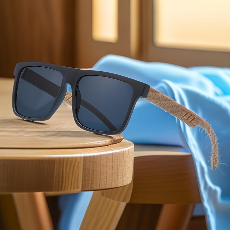 Mens Retro Large Frame Square Sunglasses Fashionable Durable for Travel Outdoor Leisure Wear