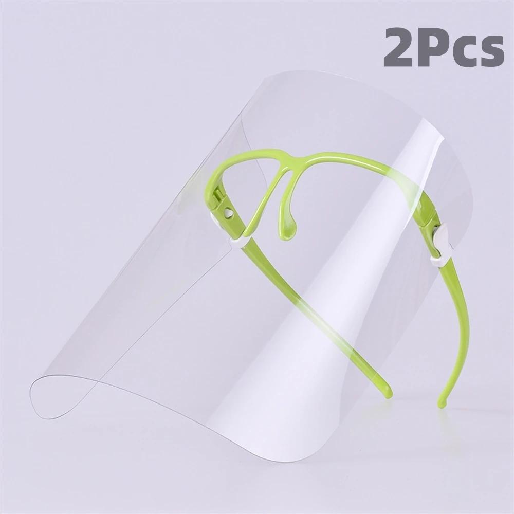 2Pcs Face Shield Transparent Full Face Cover Safety Protective Film Tool Anti-Oil Anti-Fog Kitchen House Clean Dust Proof Mask