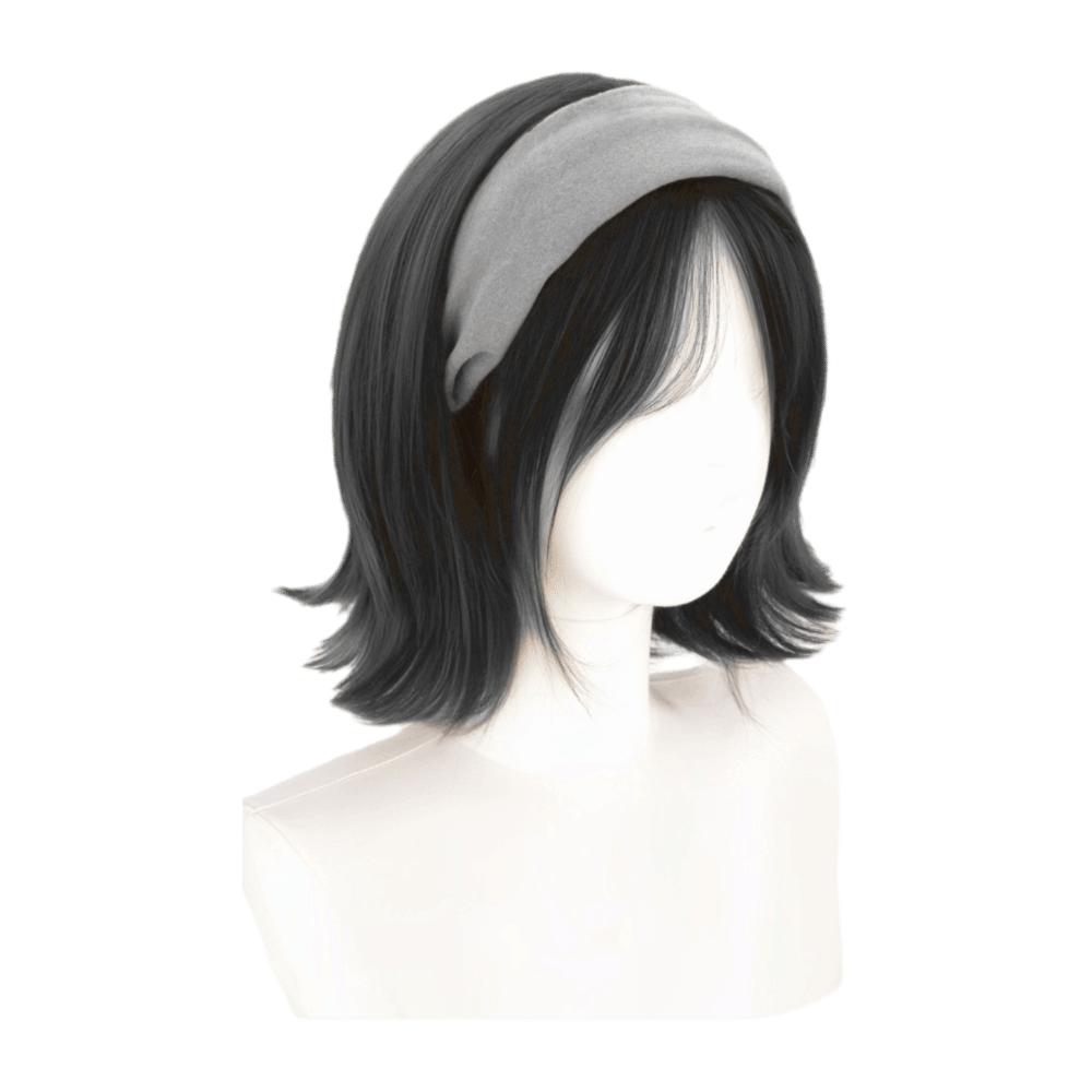 Korean Style Synthetic Wide Knit Headband Wigs Hair Hoop Short Wavy Bob Hair  Party