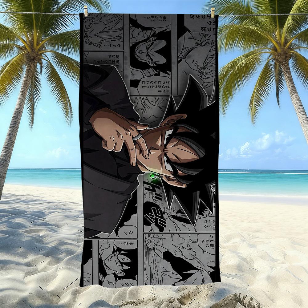 Animation Beach Towels Thickened Microfiber Quick-Drying Bath Towels Outdoor Travel Towels Can Be