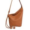 New Genuine Leather Lady Lazy Dumpling Bag Girls Minimalist Niche Asymmetric Design Handbag Women Single Shoulder Crossbody Bag