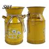 Dekorative Krugvase Rustikale Milchkanne mit Henkel, Vintage-Krug für auslaufsicheres Blumenfass Frische/Getrocknete/Künstliche Blumen, Abgenutzter Behälter