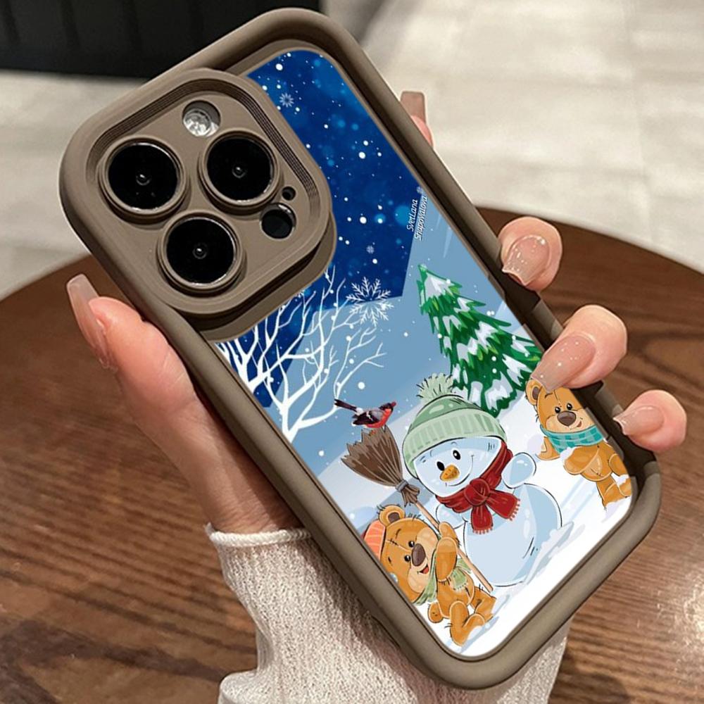 Ae108 Happy New Year Merry Christmas Phone Cases for iPhone 16 14 13 11 Pro Max 15 7 8 6s Plus 12 Mini XR XS Max SE Angel Eye Ladder Protective Cover