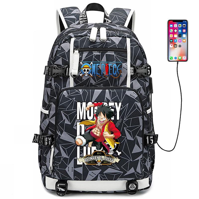 ONE PIECE Luffy School Bag Animation Peripheral Large Capacity Lightweight Backpack Junior High School Backpack Travel Bag