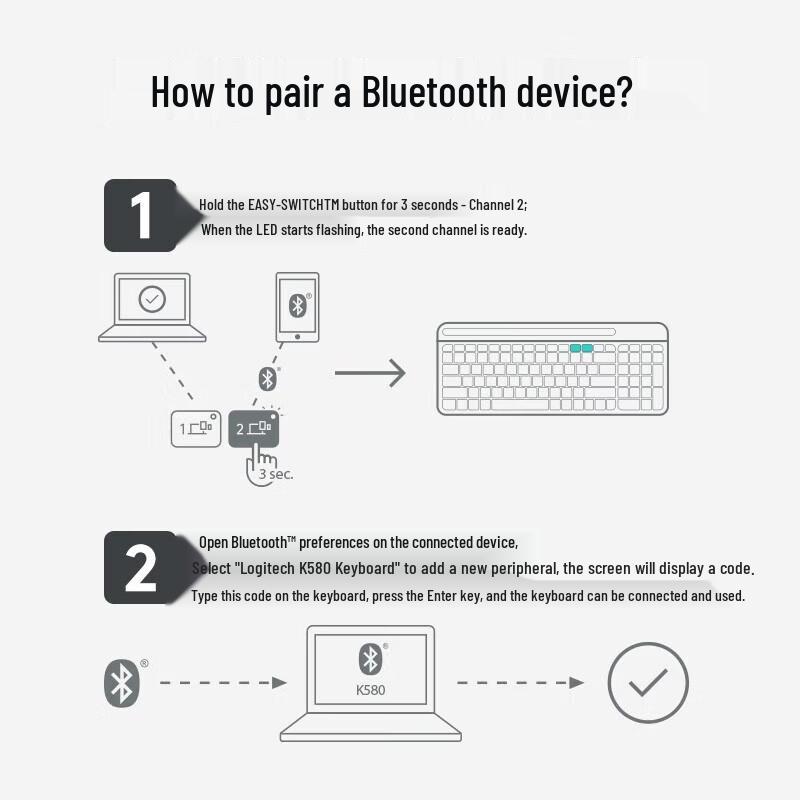 Logitech K580 Wireless Bluetooth Silent Keyboard