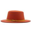 Hat Women's Woolen Top Hat Autumn and Winter Solid Color Retro Gentleman British Style Flat Top Belt Accessories Felt Hat