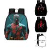 Deadpool 15-inch Extra Large Capacity Lightweight Oxford Cloth Kids Backpack