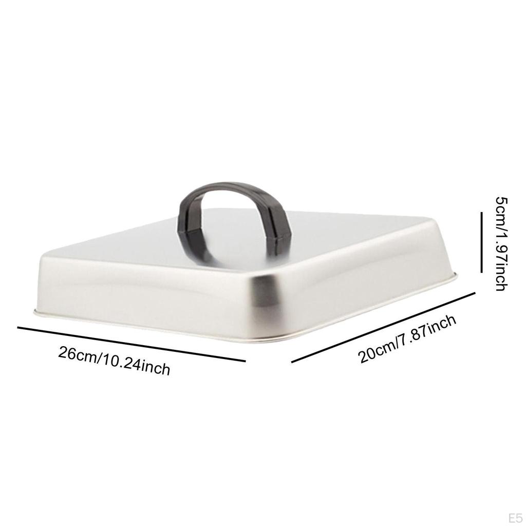 304 Stainless Steel Grill Lid for Basting, Cover Steaming Food Commercial Steaks, Patties,
