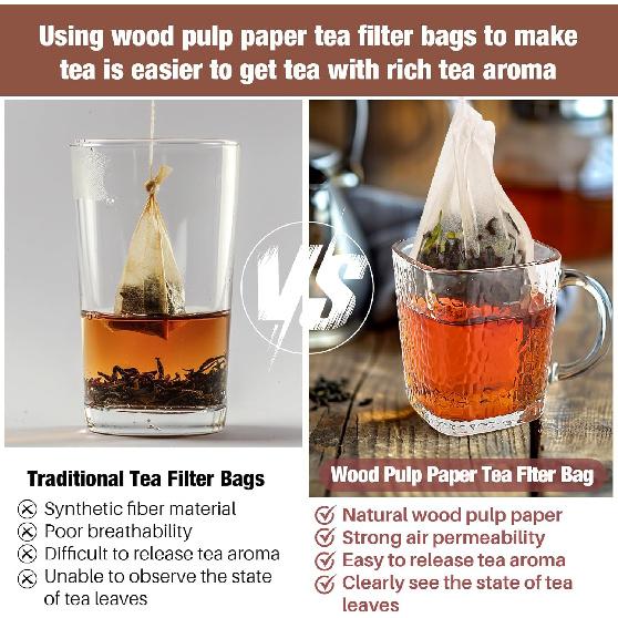 MAQIHAN 300 PCS Empty Tea Bags for Loose Tea - Disposable Tea Filter Bags White Natural Biodegradable Bulk Fillable Empty Tea Bags with String Empty
