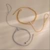 European and American Stainless Steel Zirconia Finger Bracelet - Light Luxury Fashion Jewelry Design