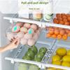 Kitchen Storage Box Fruit Vegetable Preservation Organizer Transparent Egg Container Under-shelf Refrigerator Drawer Silver Tray