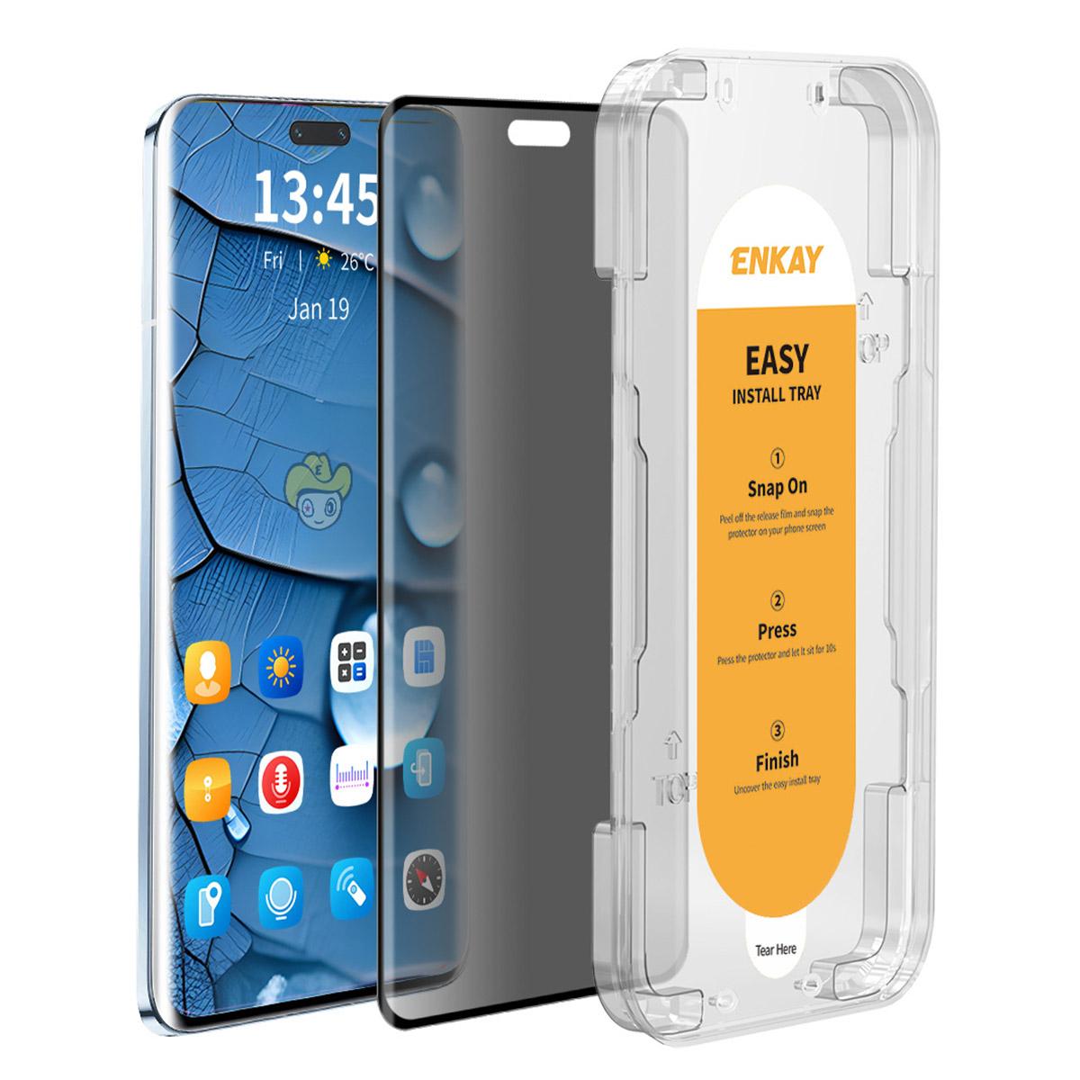 

ENKAY HAT PRINCE For Honor X60 Pro 5G/X9c 5G Privacy Screen Protector 3D Curved Screen Film with Installation Tool Type A