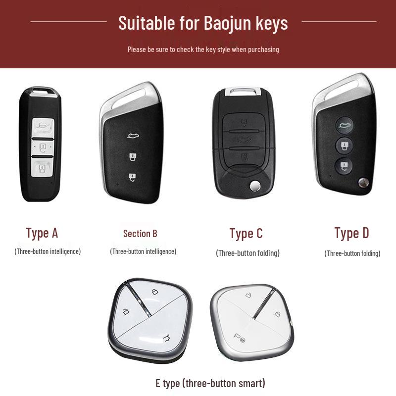 Car Key Cover Set for Baojun and Wuling Models: 510, 730, 560, 530, 360, 630, Mini EV