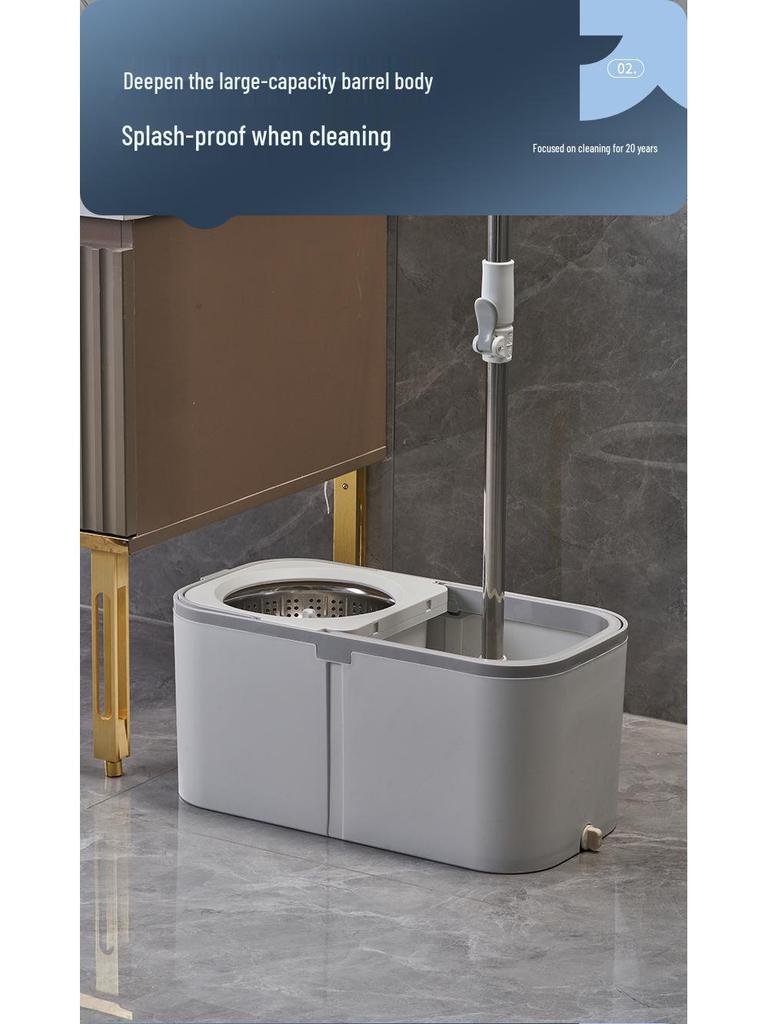 2025 Rotating Spin-Dry Mop with Bucket - Effortless No-Wash Cleaning for Easy Home Use