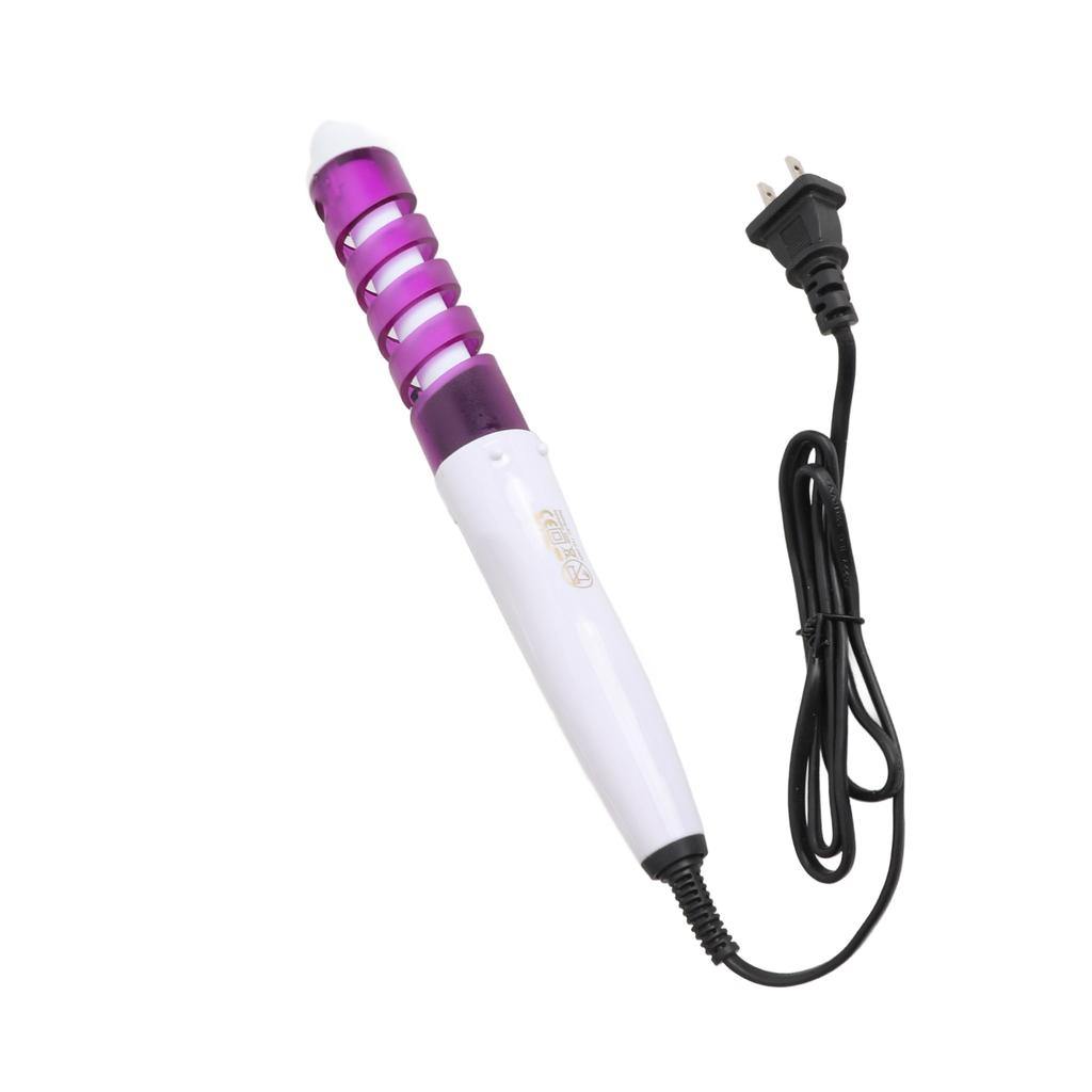 Mini Spiral Hair Curler Portable AntiScald Wavy Hair Styling Hair Curling Wand Purple