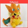 Adorable 9" Pokemon Pikachu Plush Soft Toy With Charizard Hat For Collectors